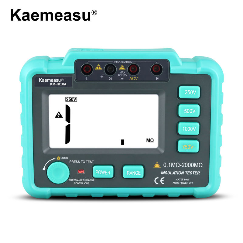 kaemesau 1999 Счет дисплея Испытатель сопротивления изоляции 250V 500 V 1000 V Защита от перегрузки Цифровой Исследователь сопротивления изоляции IR10A