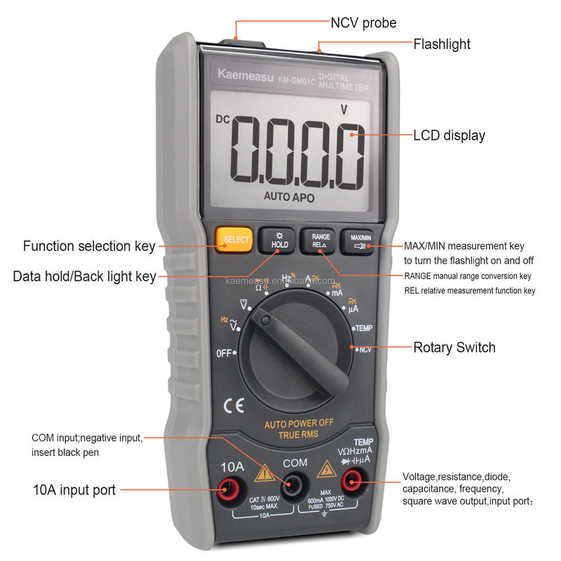 Горячая продажа 6000 счетов NCV True RMS Smart Measurement Мини карманные цифровые мультиметры 01A