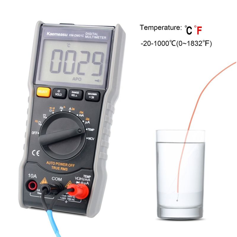 Электрический мультиметр против ожогов True-rms Ncv Ohm Hz Tester Умные цифровые мультиметры с температурным зондом