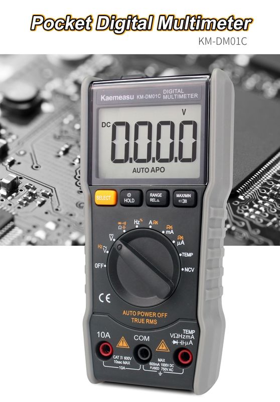 Электрический мультиметр против ожогов True-rms Ncv Ohm Hz Tester Умные цифровые мультиметры с температурным зондом