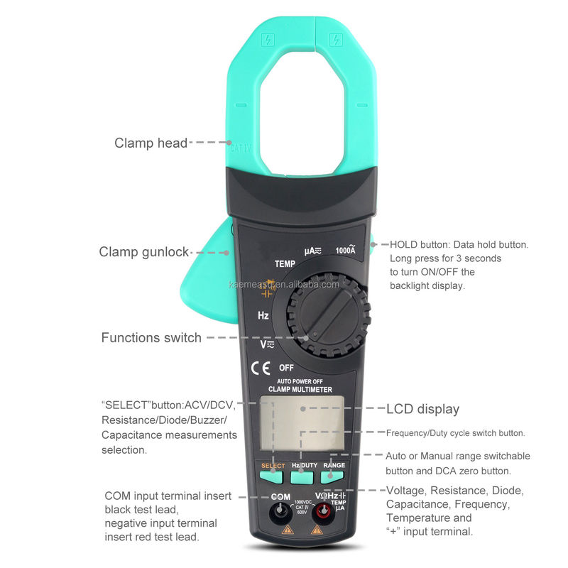 6000 подсчетов Ac Dc Multimeter тока Aneng Напряжение счетчики Клампы Multimeter цифровые Клампы счетчики