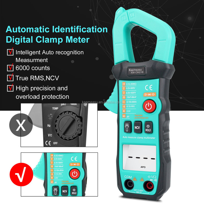 600A Измерение тока Trms Авто диапазон Напряжение Амперметр Гц Ом Ncv Tester Мультиметр Амперметр Сцепление 21E