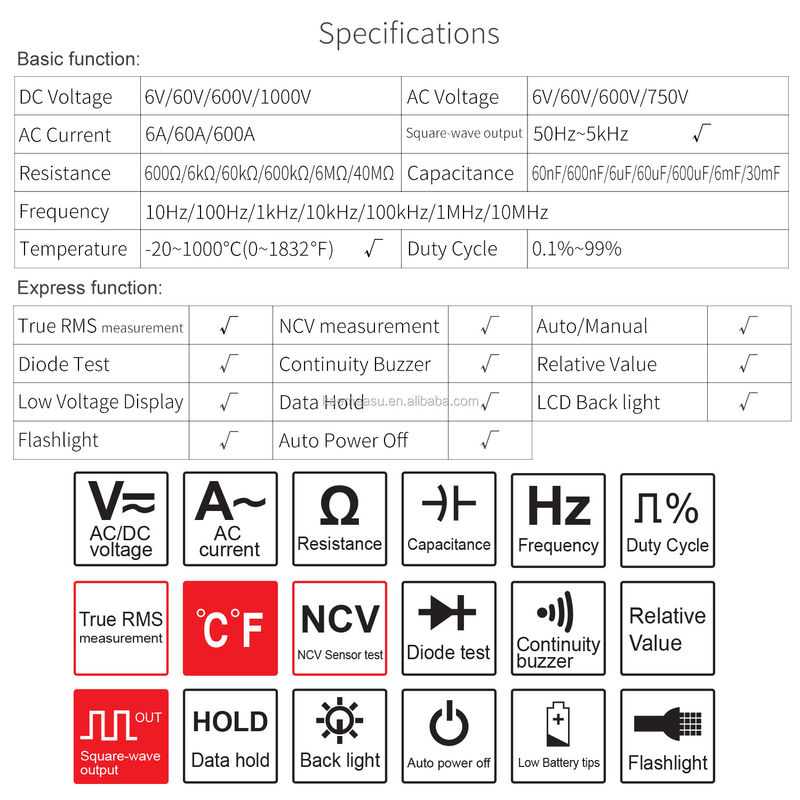 Мини-зажимный счетчик электрический мультиметр NCV 1000v цифровой AC DC счетчик сопротивления дисплей 6000 счетчиков